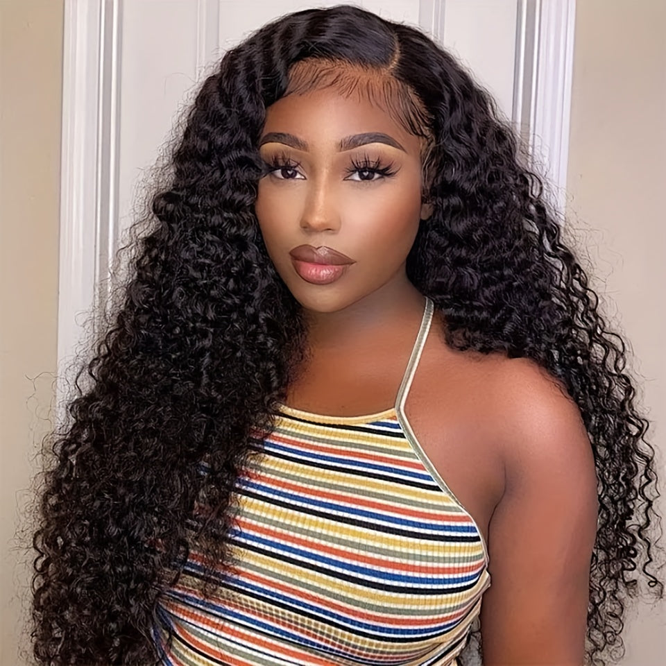 10A Curly Human Hair 3 Bundles Kinky Curly 100% Unprocessed Brazilian Curly Hair Bundles Soft Remy Hair Real Natural Color Human Hair Extensions for Women