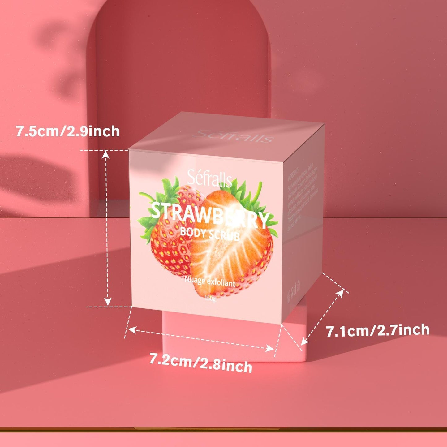 Safera Strawberry Body Scrub Exfoliates, Moisturizes, Nourishes And Cleanses The Skin