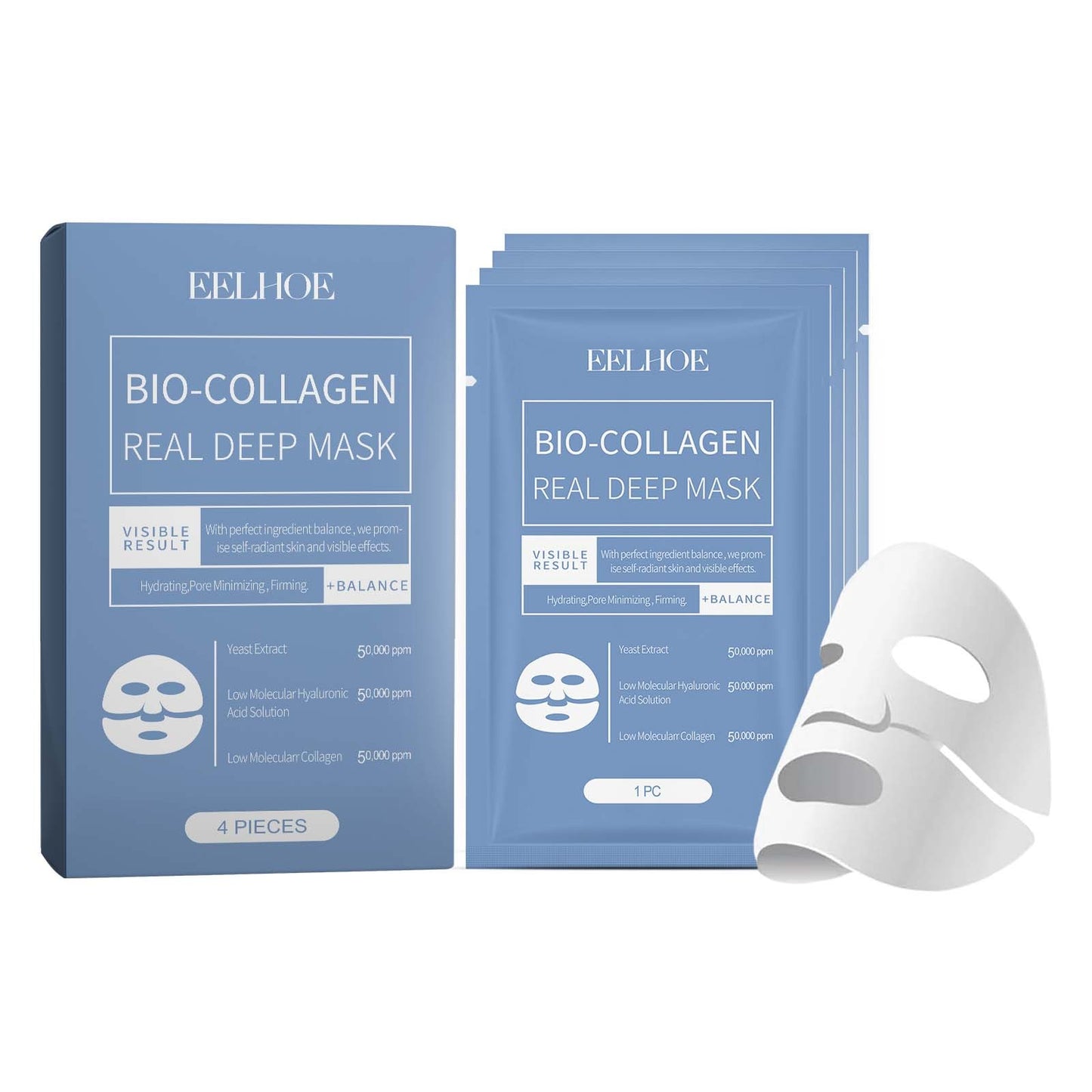 EELHOE Collagen Mask Hydrating And Moisturizing Facial Skin With A Hydrating And Translucent Collagen Mask