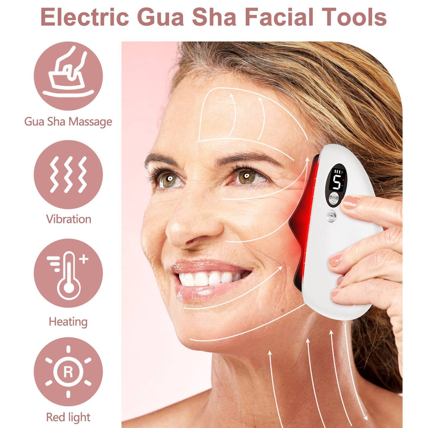 Gua Sha Facial Tool,Electric Black Obsidian Guasha Tool Massage Gua Sha Stone