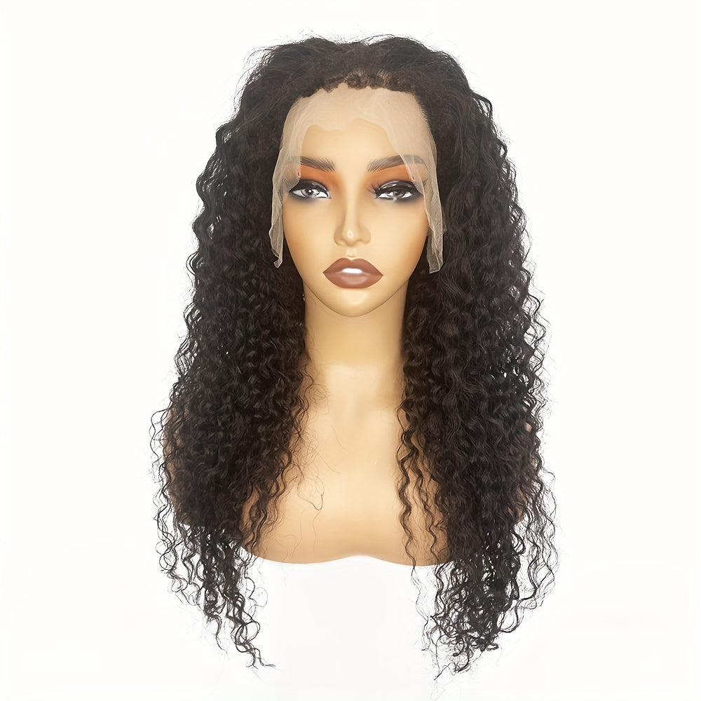 Curly Hairline Pre Plucked Natural Kinky Curly Edged Wigs Human Hair Curly Lace Front Wig For Woman Brazilian Remy Hair 13x4 Transparent Lace Front Wig