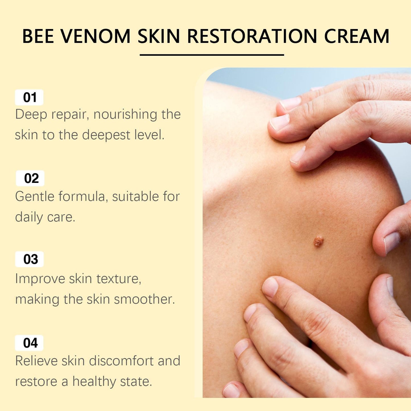 Houkeya Bee Skin Care Cream Gentle Cleansing, Mole Removal, Moisturizing, Soothing Skin Care Cream