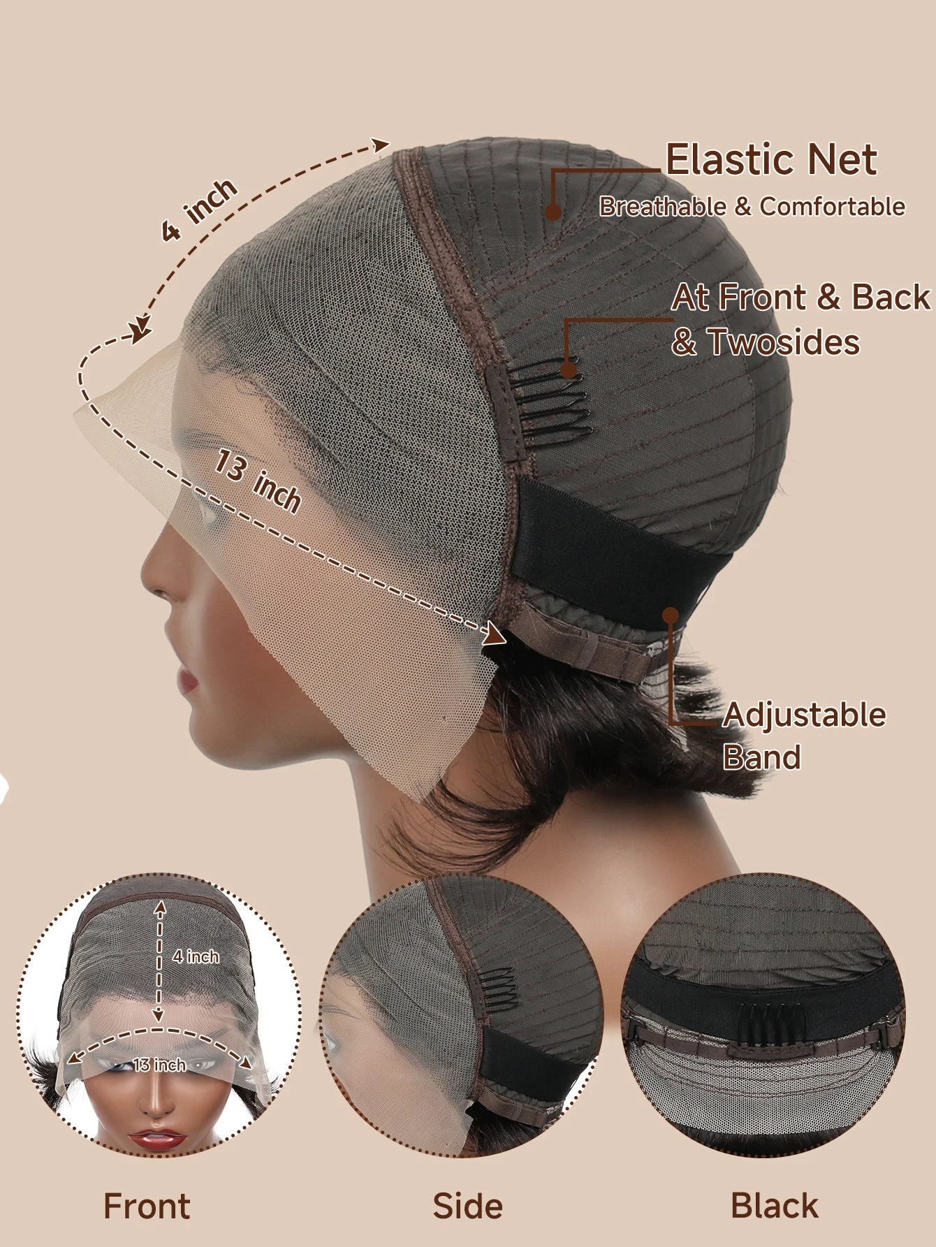 Pixie Cut Wigs Human Hair Wigs For Women straight Short Bob Wig Brazilian PrePlucked 13x4 Lace Frontal Human Hair Wig 180Density