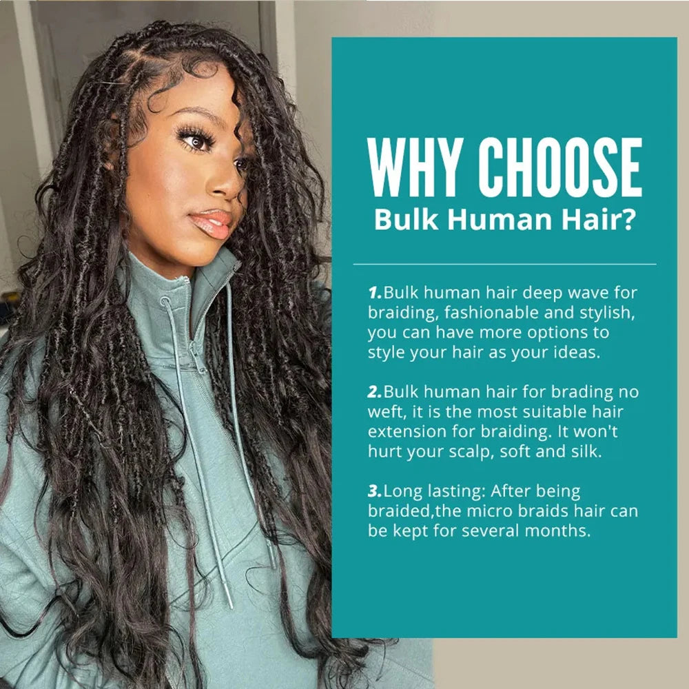 Bulk Raw Hair 100% Human Hair Body Wave Bulk Braiding Hair 100g No Weft 100% Unprocessed Remy Human Hair Extensions For Braiding