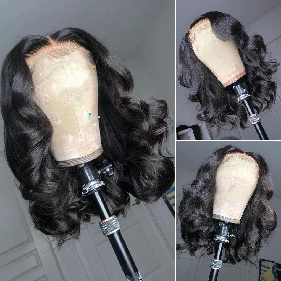 12A Short Bob Wig Loose Body Wave Wig 13x4 HD Transparents Lace Front Human Hair Wigs for Women Glueless Wigs Lace Frontal Wig