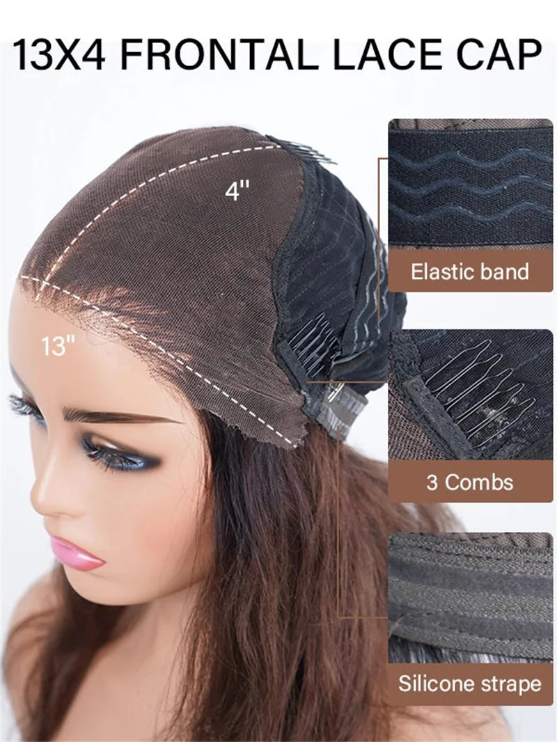 13x4 HD Transparent Pepper Gray Beginner Friendly Body Wave Lace Front Wigs 260 Density Wavy Glueless Wig 100% Human Hair Wig