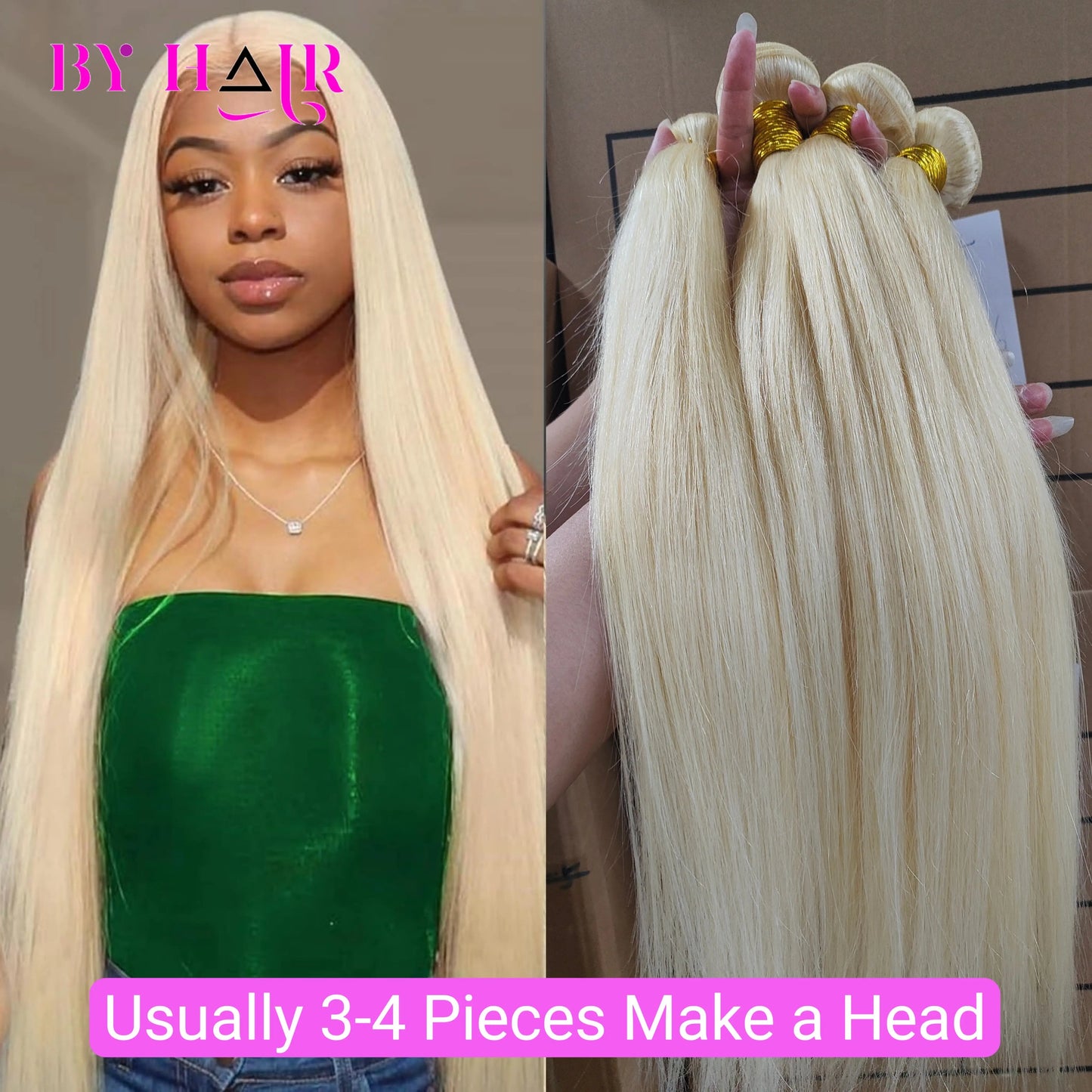 613 Blonde Human Hair Bundles 30 32 Inch Brazilian Remy Hair Weave Honey Blonde 1 3 4 Straight Bundles Wholesale Hair Extensions