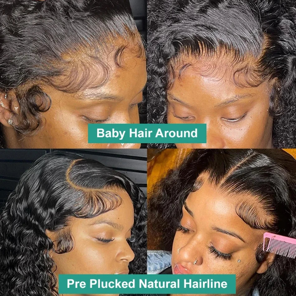 13X4 Mongolian Kinky Curly Lace Front Wigs For Women Preplucked With Baby Hair Curly 12A Human Hair Wigs Deep Curls Wig