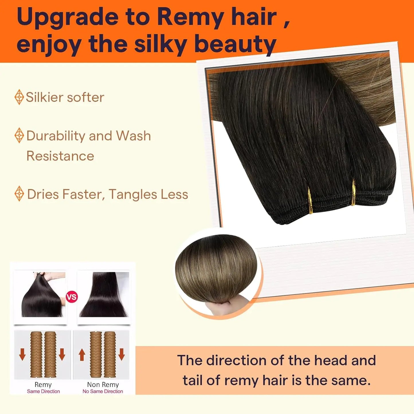 【On Sale】Full Shine Hair Weft Extensions Remy Human Hair 100G/Set Hair Bundles Ombre Brown 18-24inch For Woman