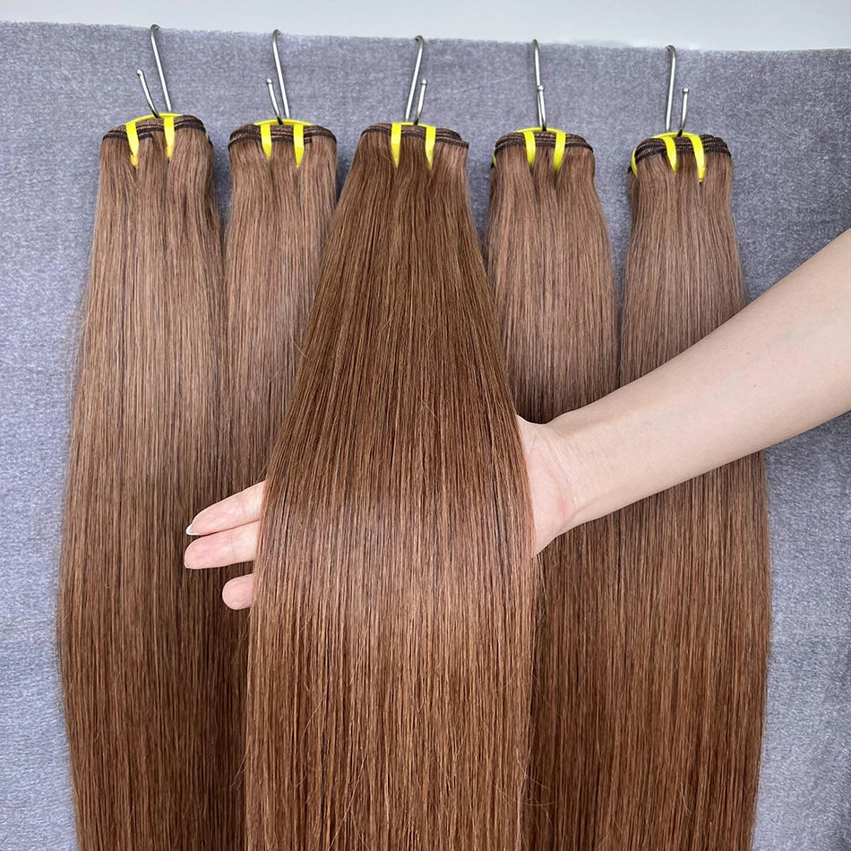 #27 #30 Colored Honey Blonde Straight Human Hair Bundles 16-30 Inch 100% Unprocessed Raw Human Hair Extensions Weave For Women
