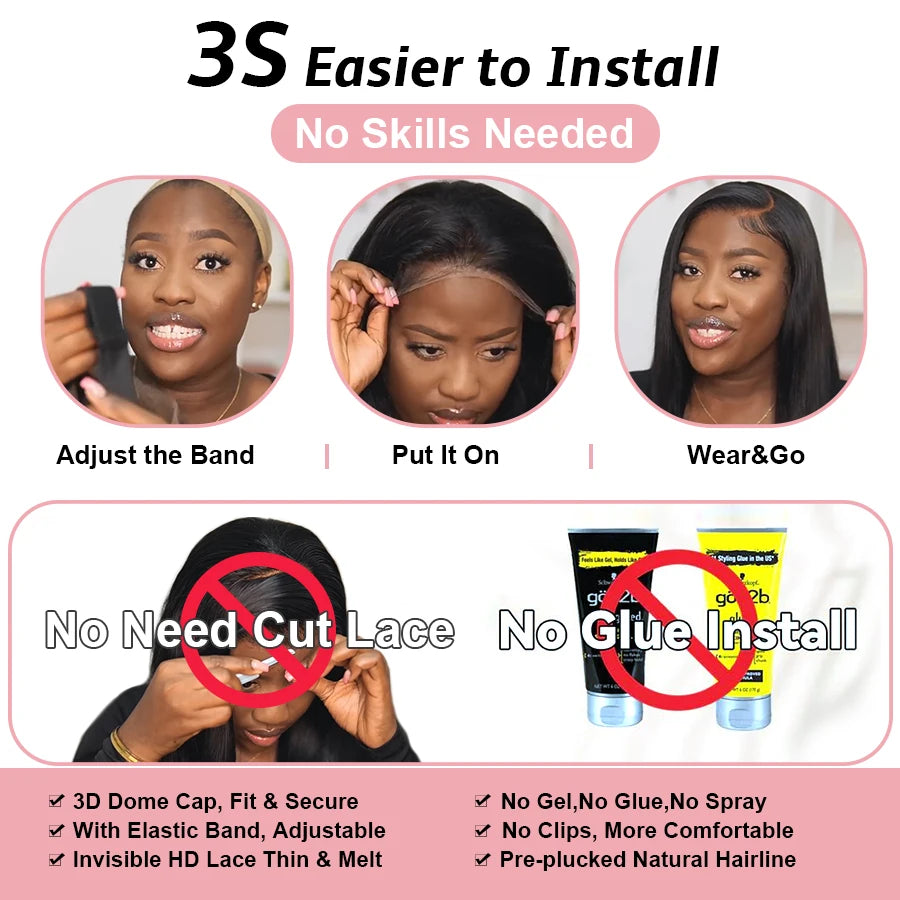 WOWANGEL Straight Bob Wig 5X5 HD Lace Closure Wig Ready To Wear Glueless Wig 250% Bob Wig Lace Front Human Hair Wigs Pre Plucked