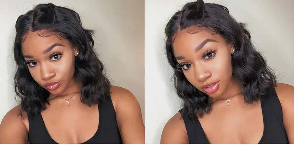 12A Short Loose Body Wave Bob Wig Brazilian Virgin Human Hair Lace Front Wigs 13X4 Transparent Body Wave Frontal Closure Wigs