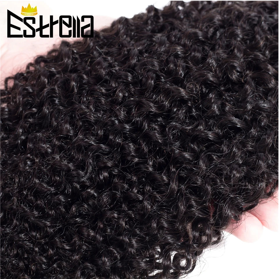 Brazilian Kinky Curly Human Hair Bundles 1/3/4 Pcs Remy Human Hair Weave Kinky Curly Bundles Natural Color 8"-28"Hair Extensions