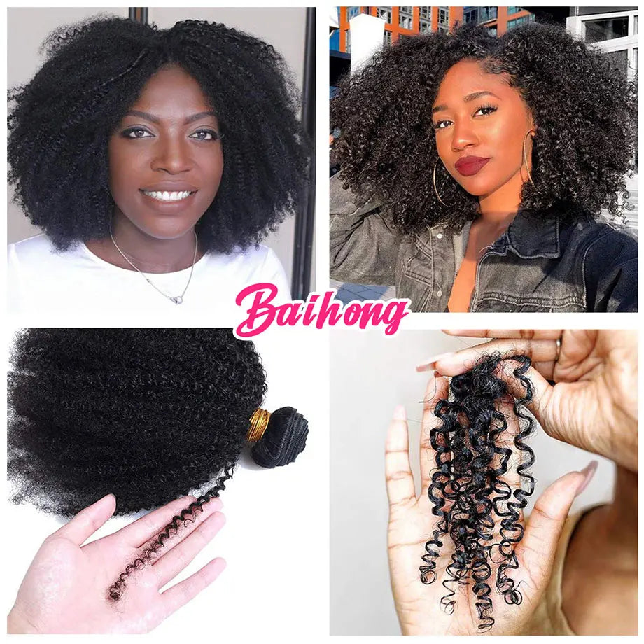Bouncy Curly Human Hair Bundles With Closure 4x4 Closure Mongolian Afro Kinky Curly Human Hair Extensions With Closure Wholesale