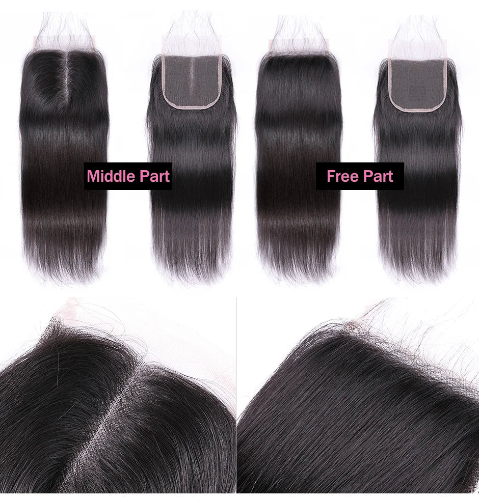 Straight Hair Bundles With Closure ISEE HAIR Remy Human Hair Bundles With Frontal Brazilian Hair Weave Bundles With Closure
