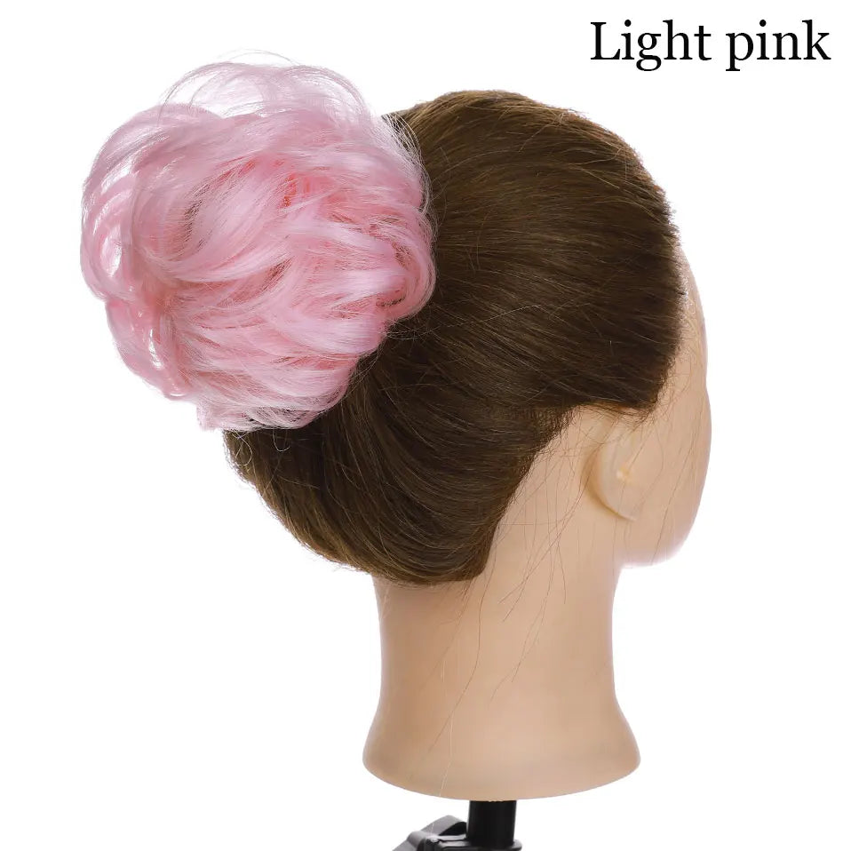 S-noilite Synthetic Elastic Band With Hair Curly Chignon Hair Women Drawstring Ponytail Hairpieces Black Brown Blonde Hairpiece
