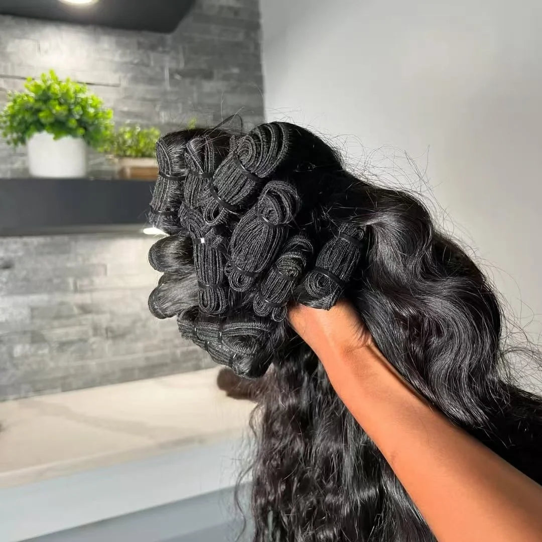 Raw Burmese Curly Hair Bundles and Closure Set Virgin Human Hair Raw Burmese Curly Hair Bundles Loose Wave
