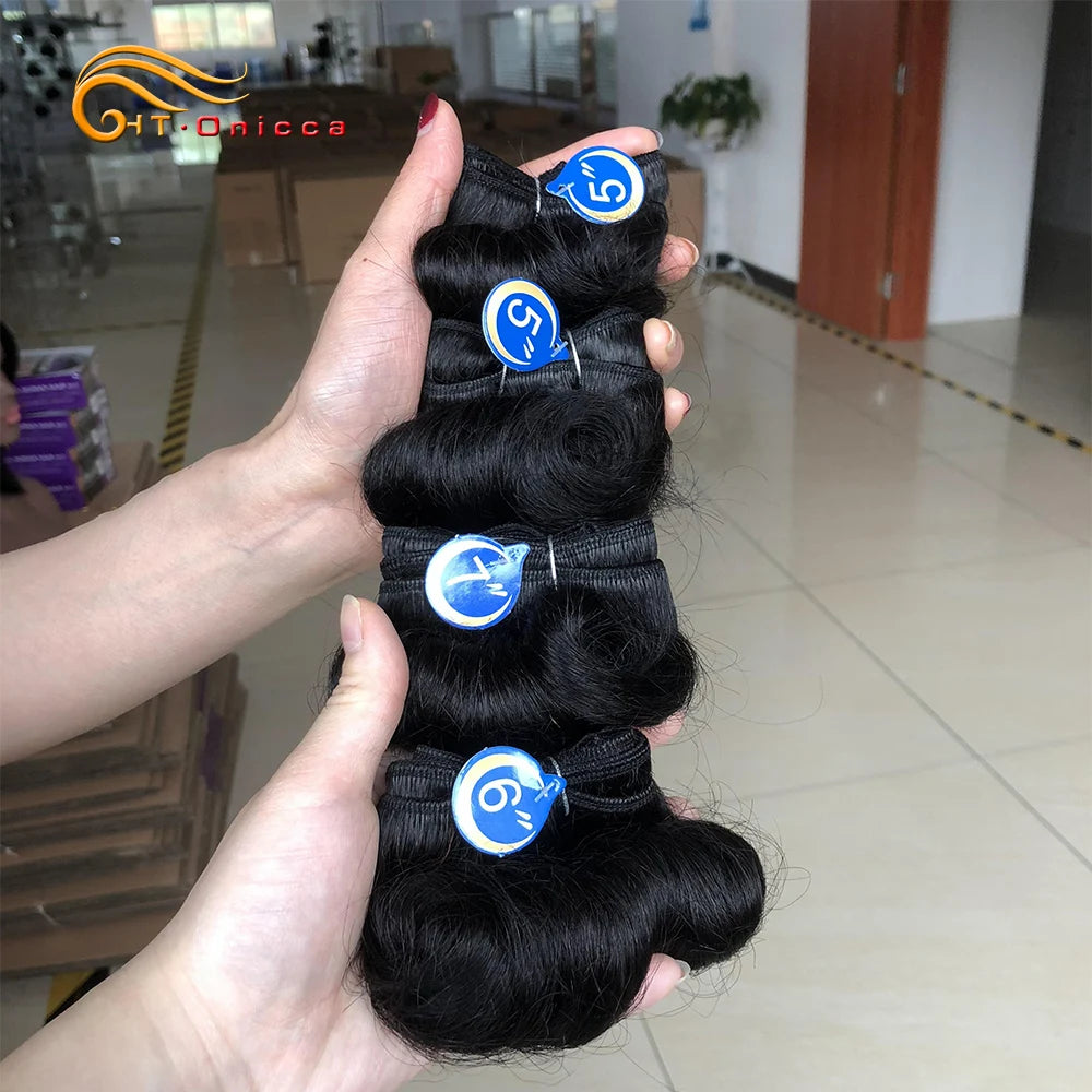 4Pcs/Lot Loose Wave Hair Extensions 100% Human Hair Bundles 1B 27 30 99J Burgundy Colored Indian Human Hair Weave Bundles