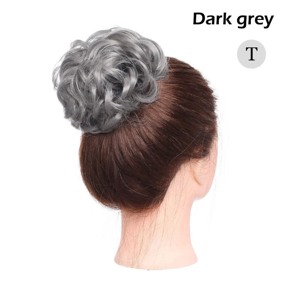 S-noilite Synthetic Elastic Band With Hair Curly Chignon Hair Women Drawstring Ponytail Hairpieces Black Brown Blonde Hairpiece