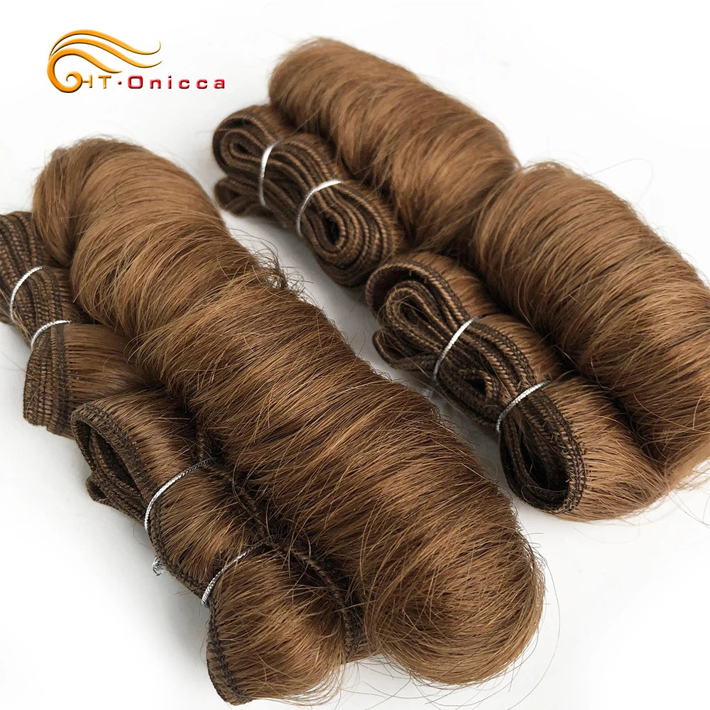 Brazilian Curly Hair 4 Bundles Double Drawn Human Hair 5 5 6 7 Inch Remy Hair Weave Bundles 1B 27 30 99J Color For Black Women