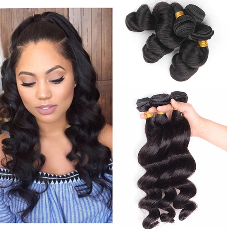 Dropshipping No Synthetic Hair Hair Extensions Loose Wave Human Hair Malaysian 7a 8a 9a Bundles