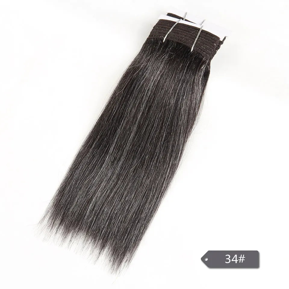 Sleek Hair Brazilian Double Drawn Remy Human Hair Weave Short Yaki Straight #44 #34 #51 #280 Piano Gray Mix Color Bundles