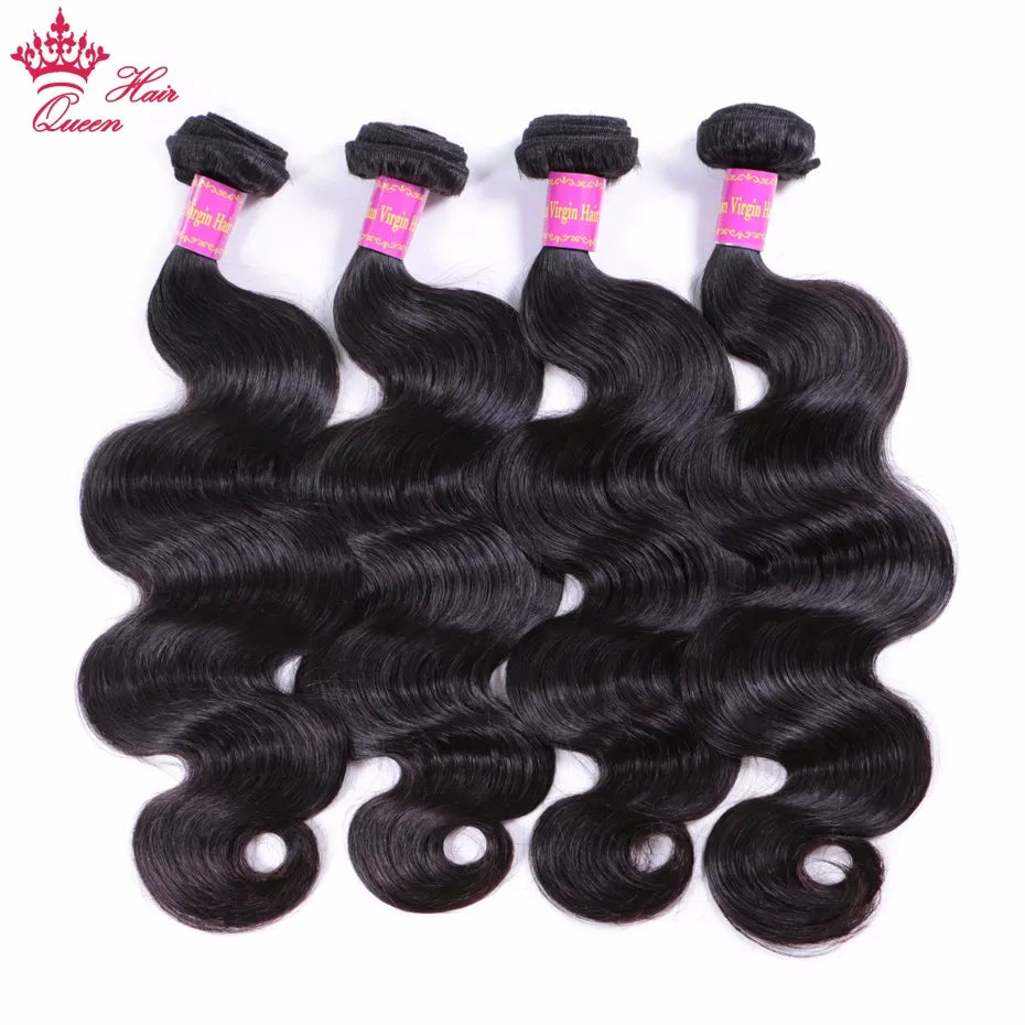 Queen Hair Top Quality Unprocessed Raw Virgin Hair Body Wave Bundles Weave Natural Color 100% Human Hair Best Quality Weft