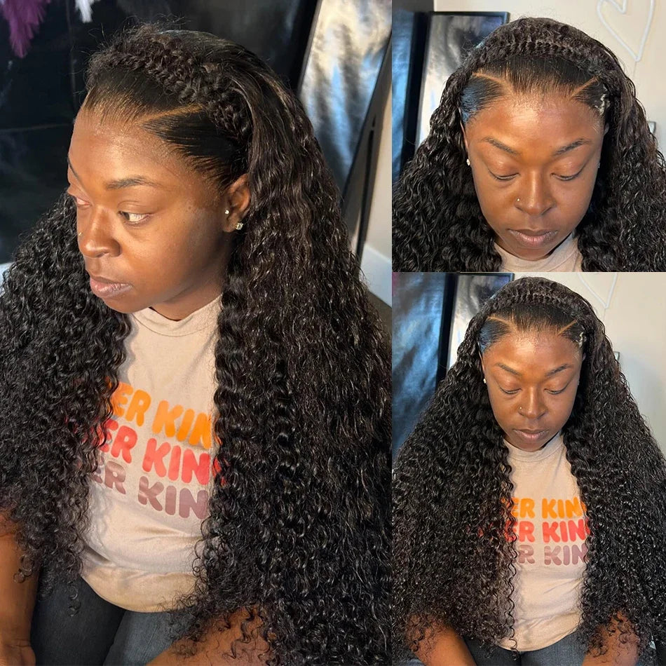 Human Hair13x4 Transparent Lace Full Frontal Wigs 100% Natural Human Hair 32 34 36 Inch Raw Hair