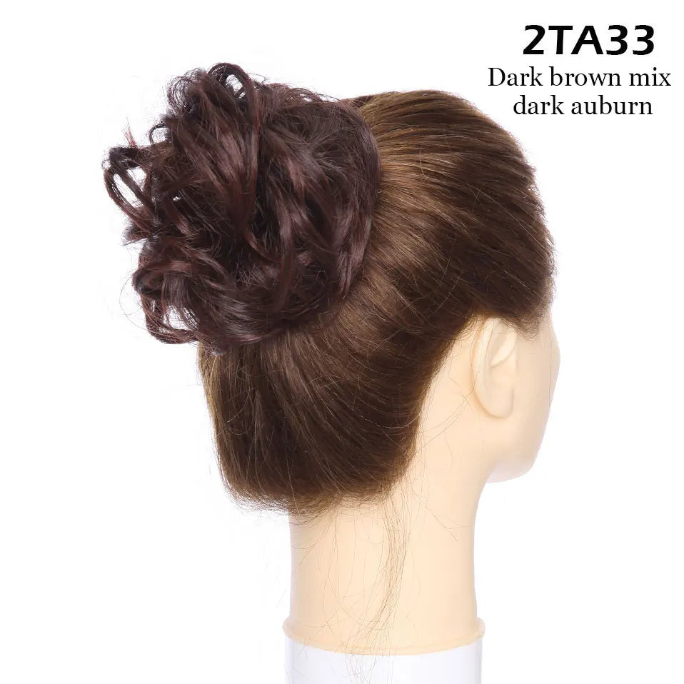 S-noilite Synthetic Elastic Band With Hair Curly Chignon Hair Women Drawstring Ponytail Hairpieces Black Brown Blonde Hairpiece