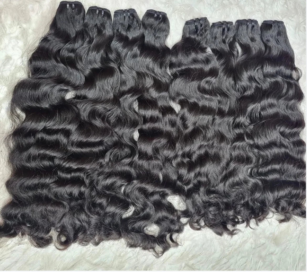 Raw Burmese Curly Hair Bundles and Closure Set Virgin Human Hair Raw Burmese Curly Hair Bundles Loose Wave