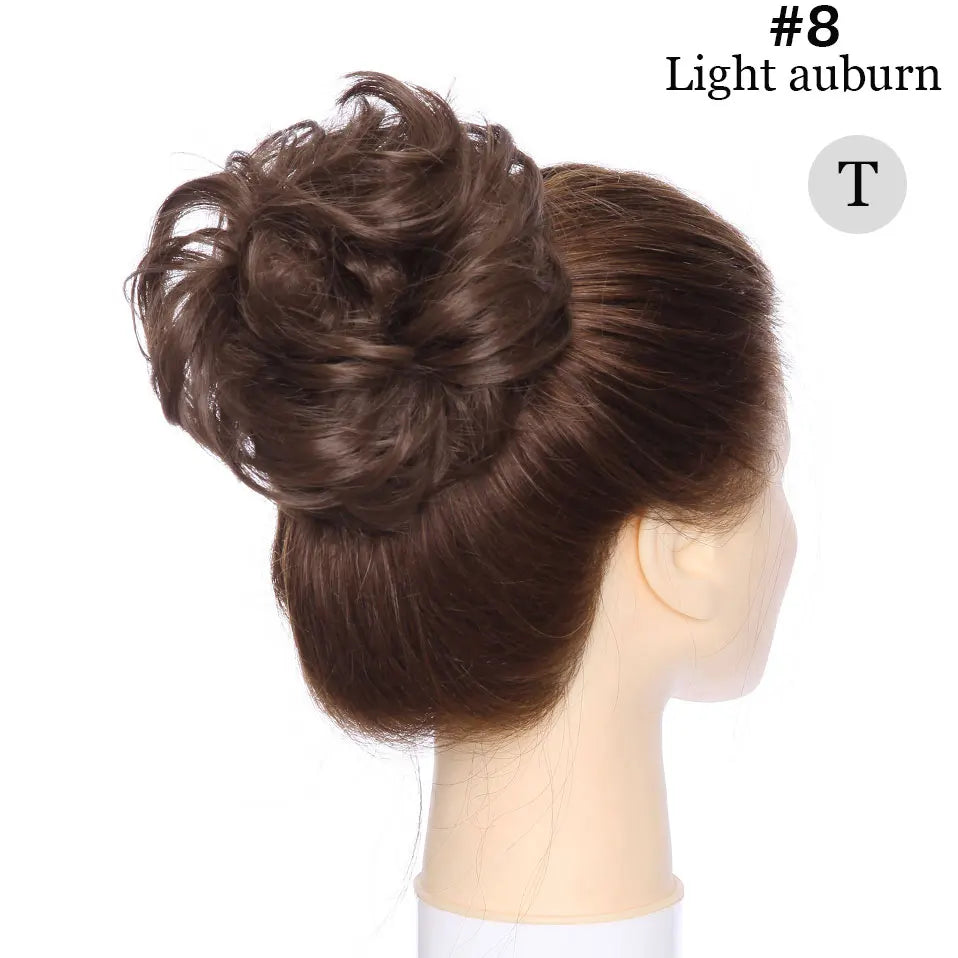 S-noilite Synthetic Elastic Band With Hair Curly Chignon Hair Women Drawstring Ponytail Hairpieces Black Brown Blonde Hairpiece