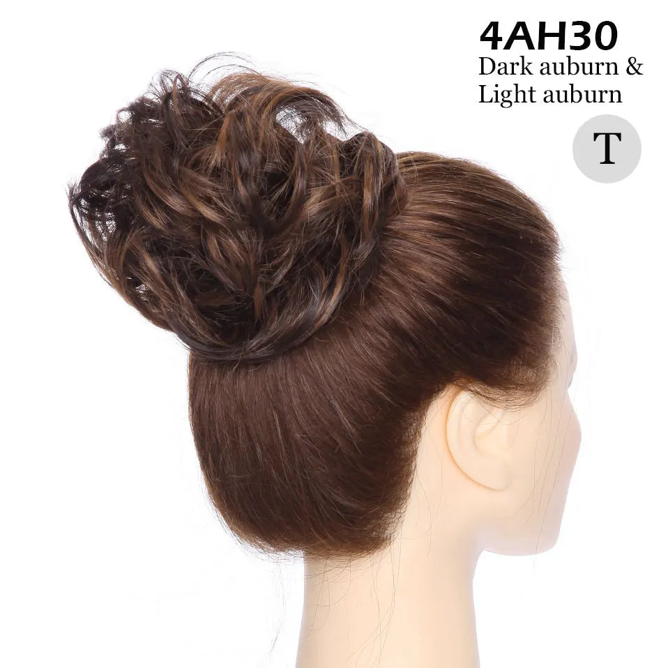 S-noilite Synthetic Elastic Band With Hair Curly Chignon Hair Women Drawstring Ponytail Hairpieces Black Brown Blonde Hairpiece