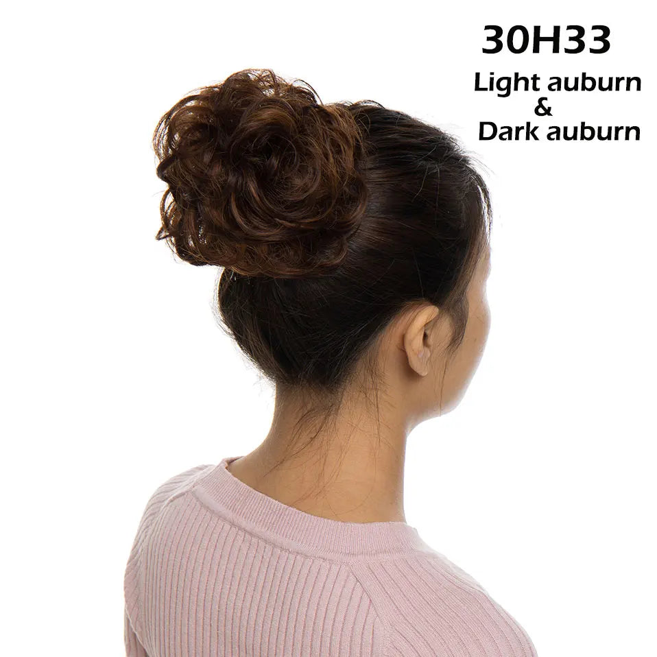 S-noilite Synthetic Elastic Band With Hair Curly Chignon Hair Women Drawstring Ponytail Hairpieces Black Brown Blonde Hairpiece