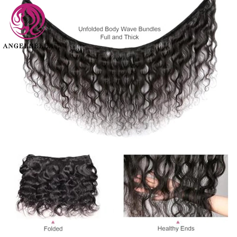 Angelbella 12 a Grade Hair Bundles Natural Black 30 Inch Body Wave Bundle 100 Raw Bermese Curly Hair Bundles