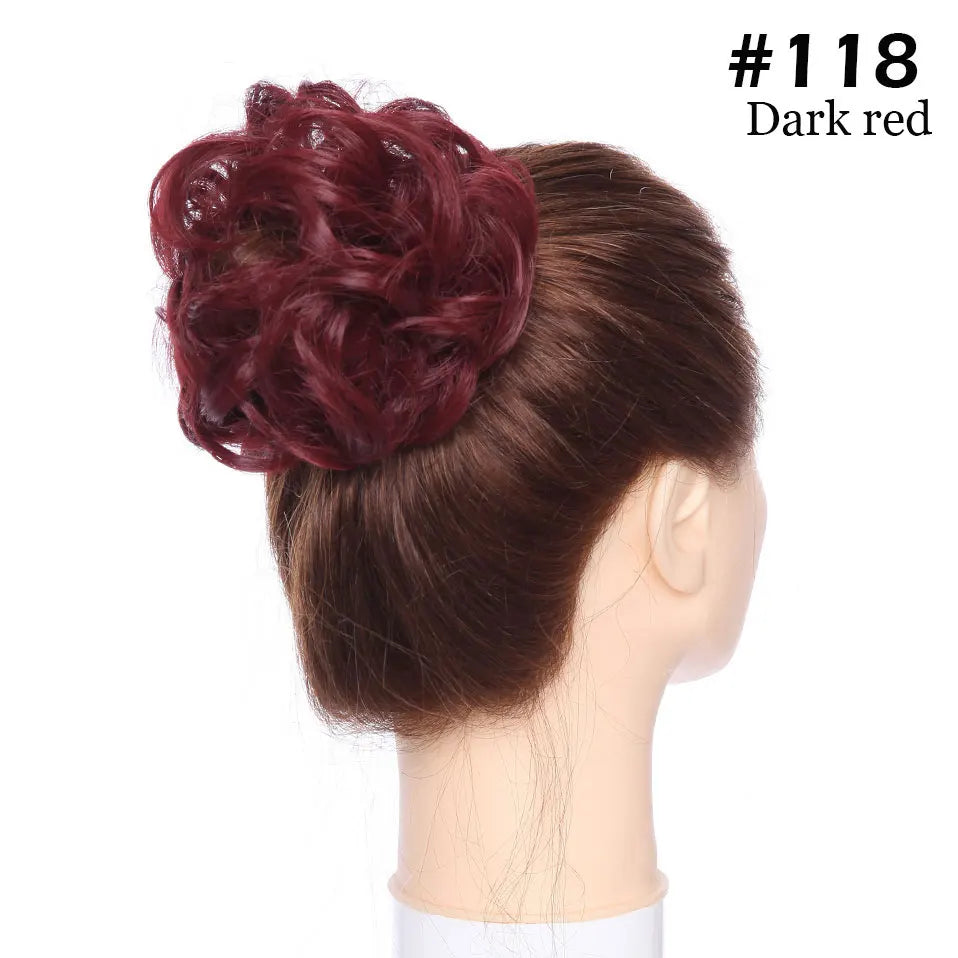 S-noilite Synthetic Elastic Band With Hair Curly Chignon Hair Women Drawstring Ponytail Hairpieces Black Brown Blonde Hairpiece