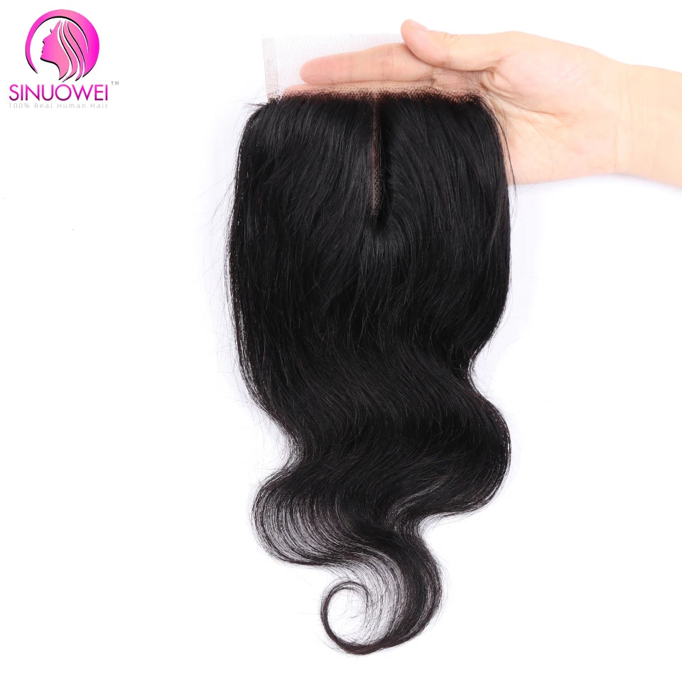 Brazilian Body Wave Bundles With Closure 4x1 T Part Lace Closure With Bundles Remy Human Hair Straight 2/3 Bundles With Closure