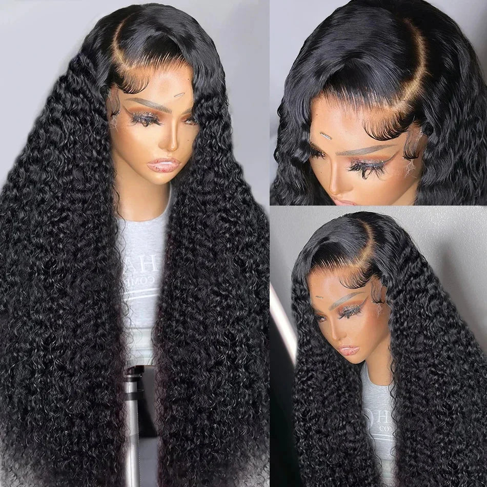 Human Hair13x4 Transparent Lace Full Frontal Wigs 100% Natural Human Hair 32 34 36 Inch Raw Hair