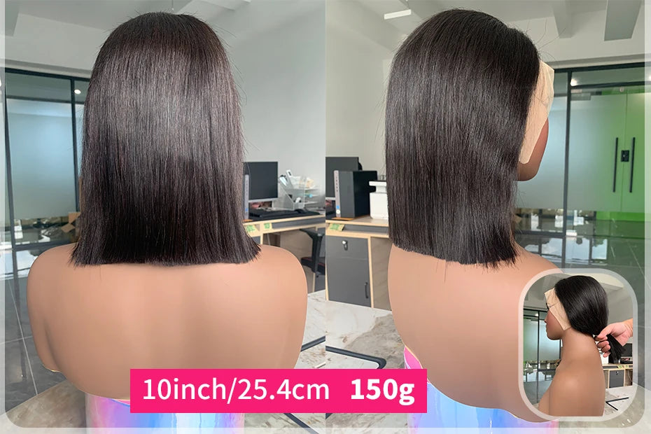 250% 10A Raw Vietnamese Transparent Lace Frontal Wig Human Hair 13x4 13x6 Bob Preplucked Bleached Knots Human Hair Wig for Women