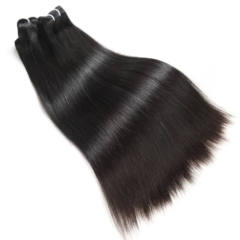 Ali Queen Hair Brazilian Straight Raw Virgin Hair Natural Color One Donor Human Hair Weft 8" to 28" Double Drawn Hair Bundle
