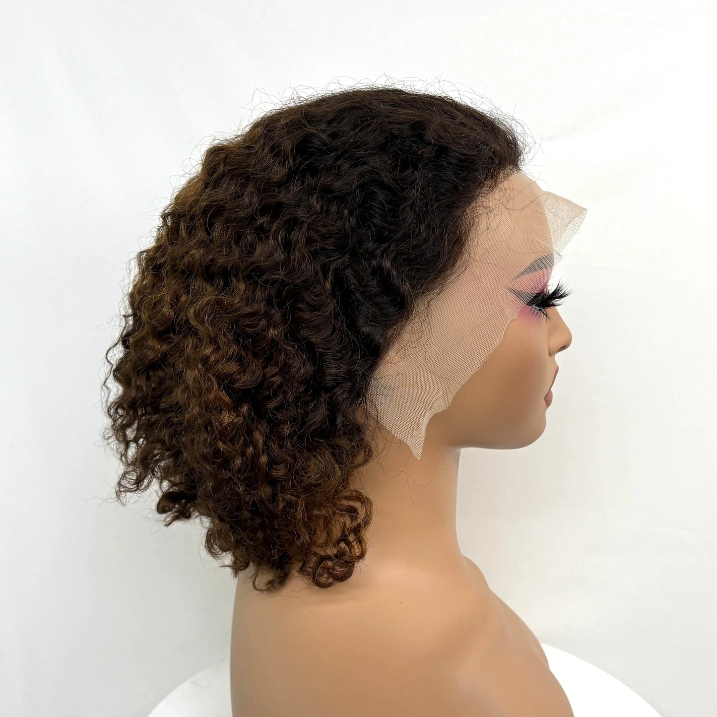 250% Density 4/30/4 Higjlight Ombre Short Water Wave Bob Wig Human Hair Wigs 13x4 Lace Frontal Deep Wave Curly Wig for Women