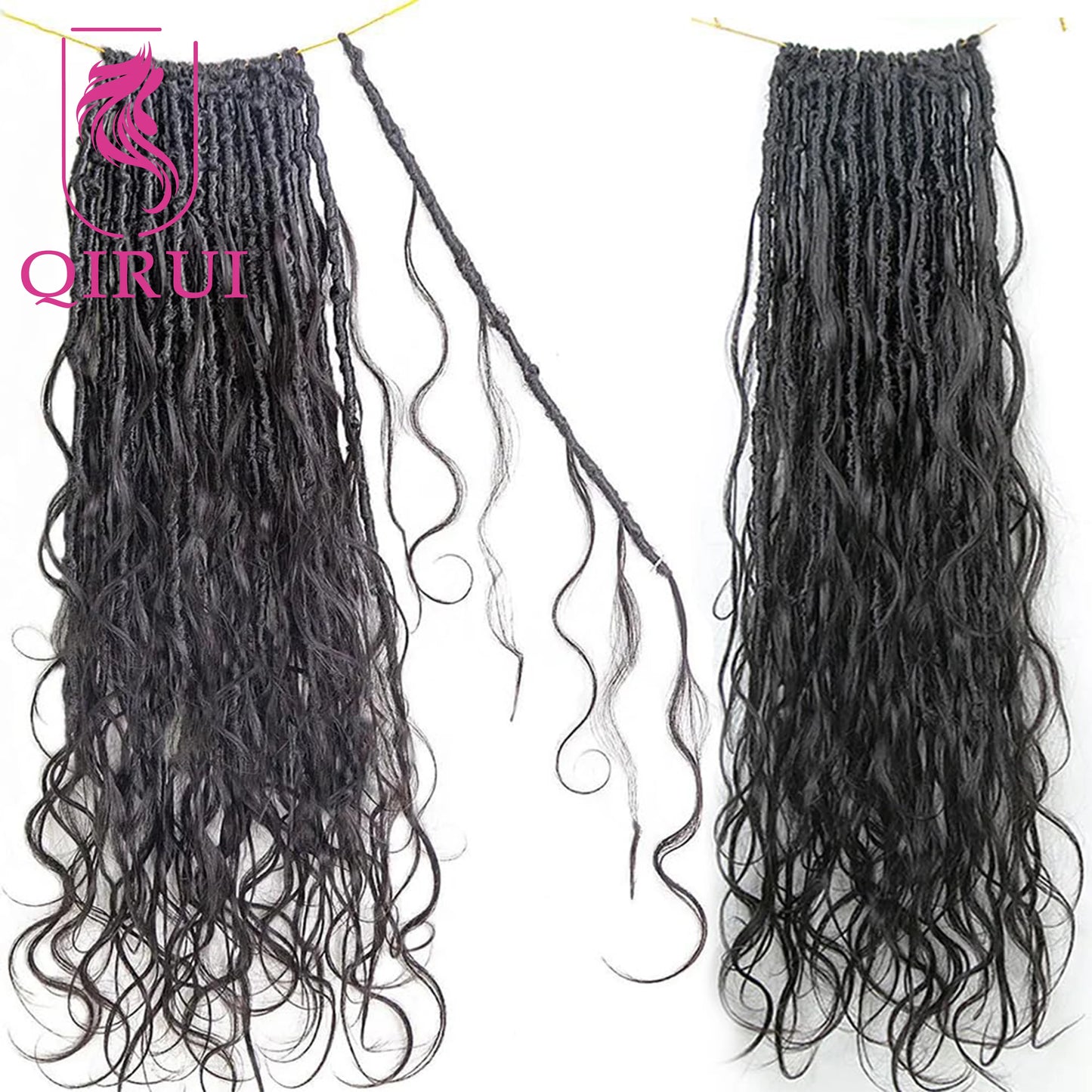 Body Wave Pre Looped Crochet Boho Locs With Human Hair Curls Knotless Braid Goddess Locs Crochet Hair With Human Hair Curly Ends