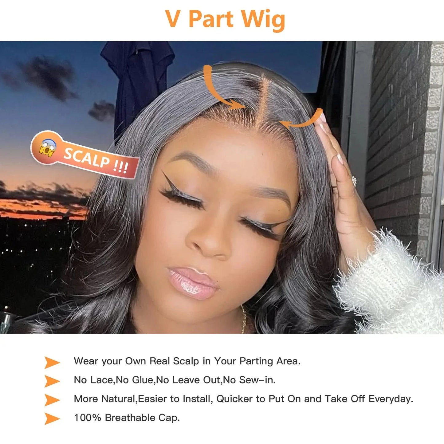 250 Density Straight Hair V part Wig 16-34Inches Upgrade Brazilian Glueless Wigs For Women 100% Human Hair Head Clip In Half Wig