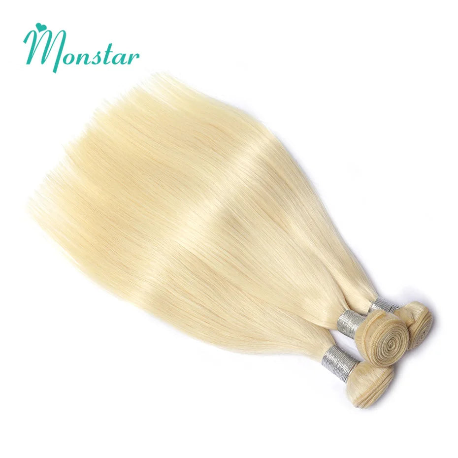 613 Blonde Colored 30 Inch Straight Human Hair Bundles Brazilian Hair Weave Bundles 100% Human Hair Bundles Remy Hair Extensions