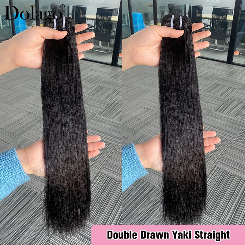 Double Drawn Hair Bundles Vietnamese Light Yaki Straight Hair Bundles 100% Human Hair Extensions Raw Hair 3 4 Bundles Weaving