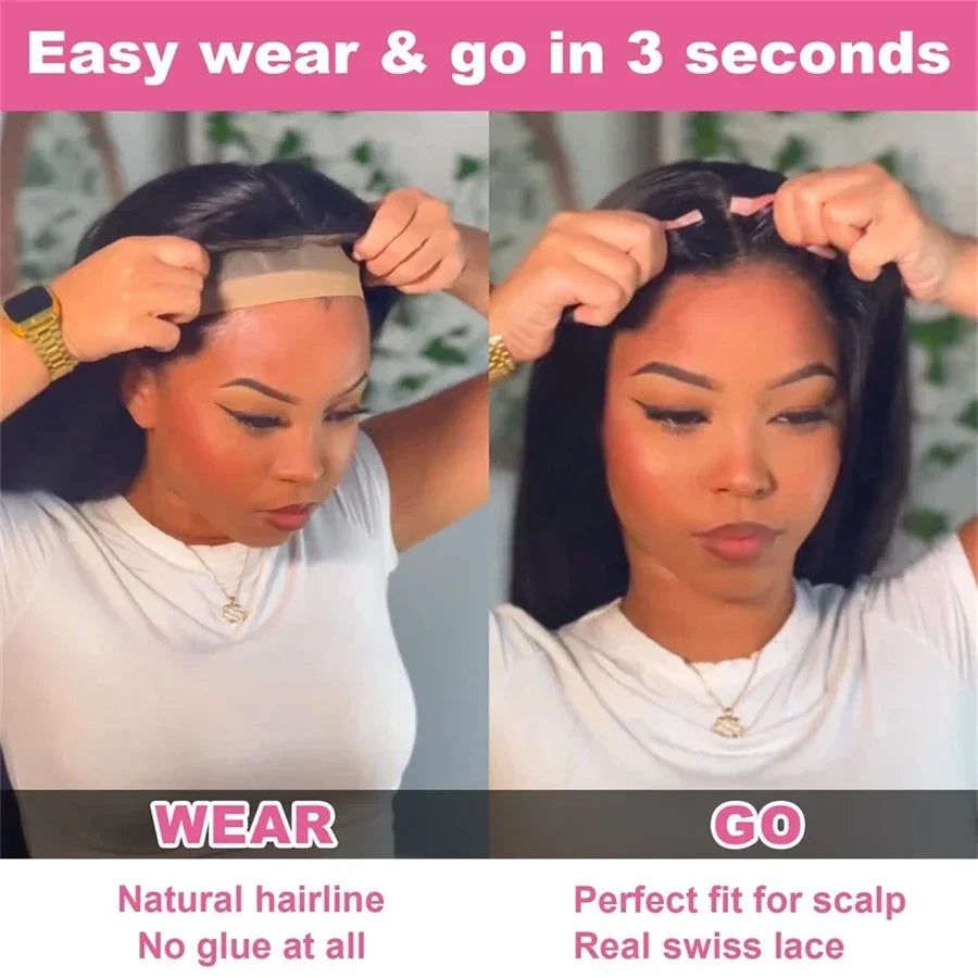 Wear And Go 6x4 Bone Straight Glueless Wig Human Hair Ready To Wear Brazilian 9x6 7x5 Lace Closure Wigs For Women Preplucked