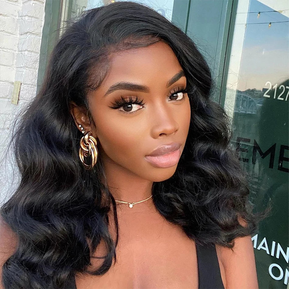 12A Short Loose Body Wave Bob Wig Brazilian Virgin Human Hair Lace Front Wigs 13X4 Transparent Body Wave Frontal Closure Wigs