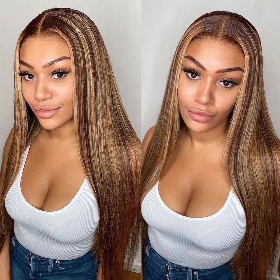 P4/27 Straight Highlight Human Hair Bundles Bone Straight Human Hair Remy Hair Extensions Straight Blonde Bundles For Women