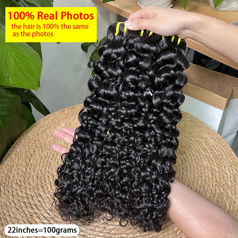 Raw Water Wave Human Hair Bundle Bouncy Vietnamese Unprocessed Virgin Burmese Curly Hair Bundles Sew In Extensions Full Head 13A