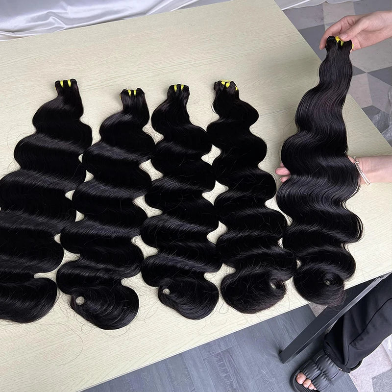 15A Grade Super Double Drawn Body Wave Bundles Human Hair Unprocessed Raw Hair Weave Bundles Human Hair Curly Vietnamese Hair