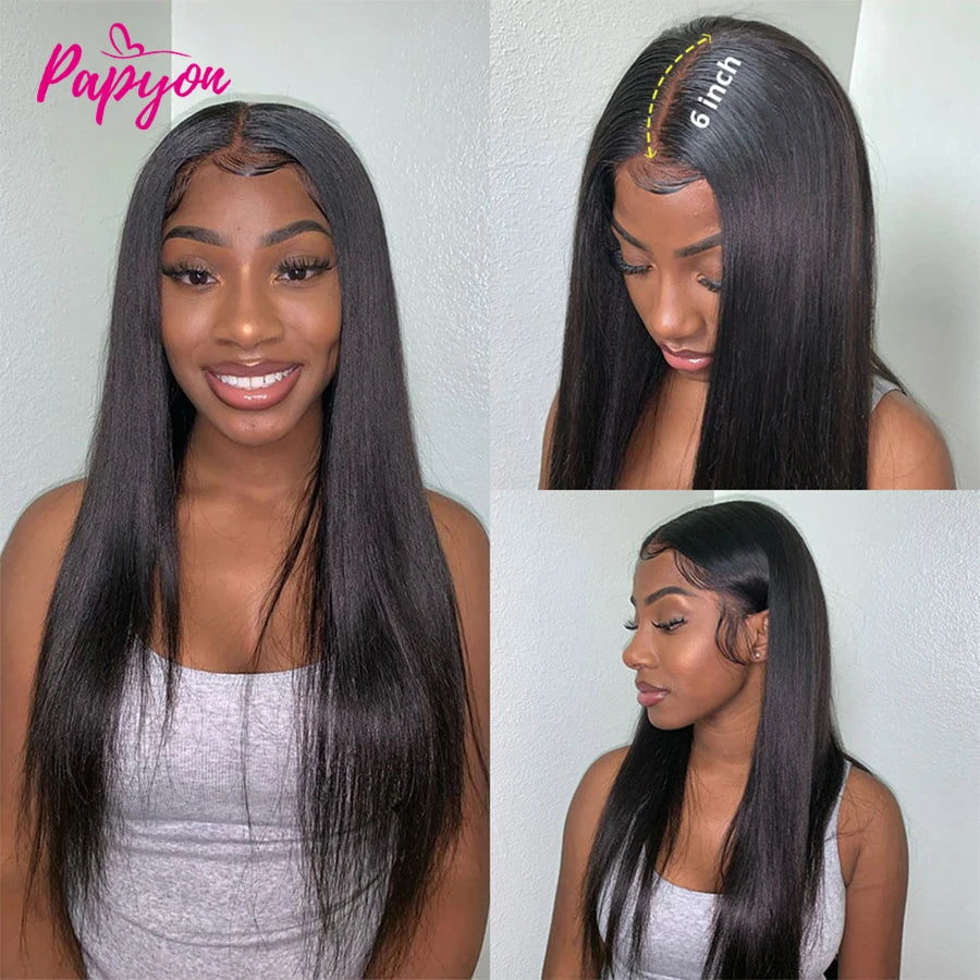 Straight Human Hair Bundles with 2x6 Middle Part Lace Closure 12A Brazilian Raw Hair Weaving Extensions Bundles And Closures